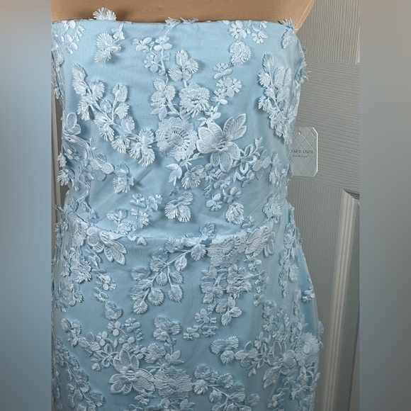 Altar’d State Adley Embellished Mini Dress Light Powder Pastel Blue XL - Picture 8 of 10